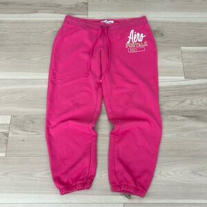 pink embroidered aeropostale sweatpants